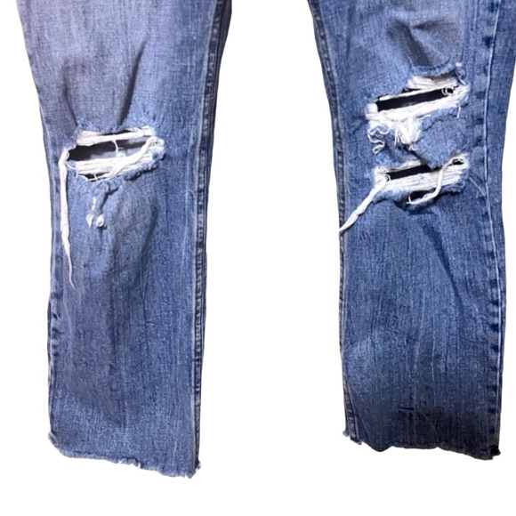 3/$30 ABERCROMBIE & FITCH THE ANKLE STRAIGHT ULTRA HIGH RISE  DISTRESSED 27 / 4R - Picture 6 of 16